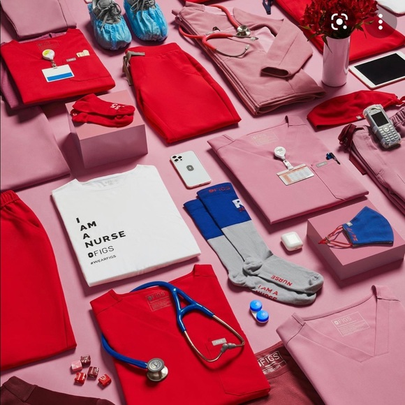 NWT FIGS SCRUB ZAMORA JOGGERS TALL IN CHALK PINK - Picture 4 of 9